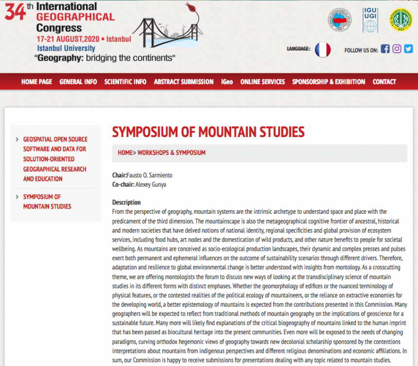 Symposium on Mountain Studies